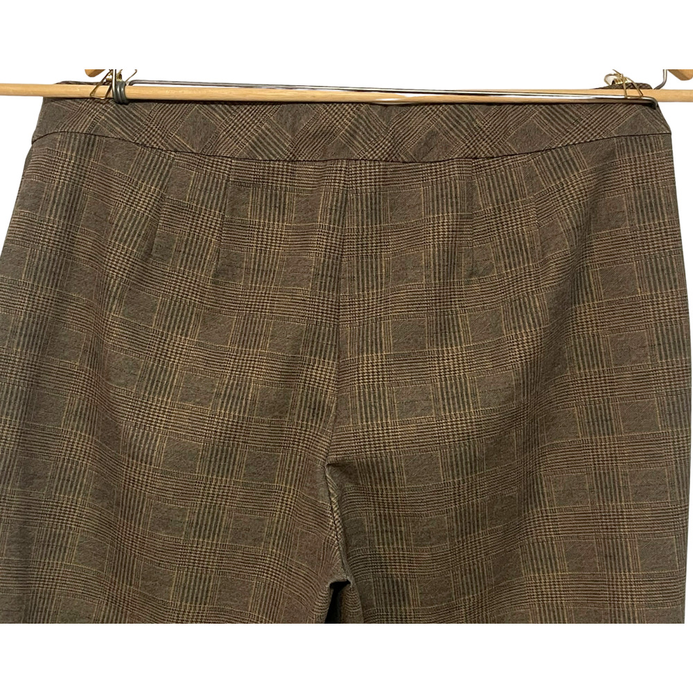 Joan Rivers Dress Pants Sz L Plaid Wide Leg Pull-On 30"In Tan Plaid A366439 - Picture 5 of 9